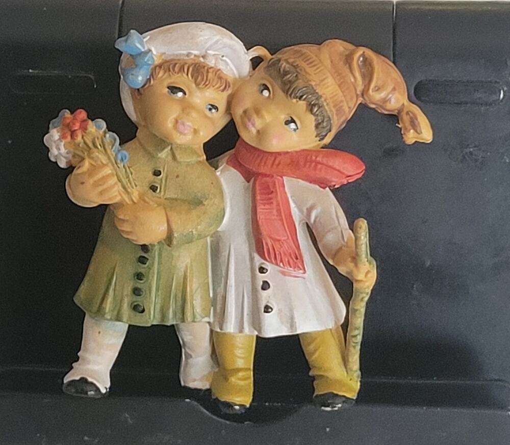 Vintage 1998 Hallmark Keepsake Ornament Boy and Girl Figurine Made in Italy